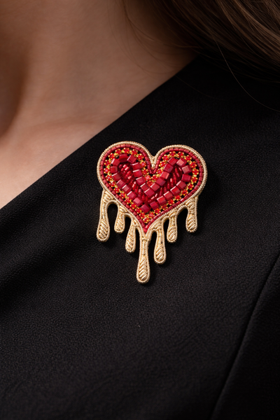 Heart Drip Brooch