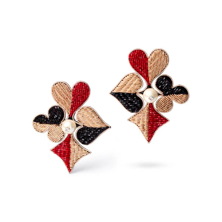 Dual Tone Pearl Earrings - Reynara Jewelry | Queen Jewelry