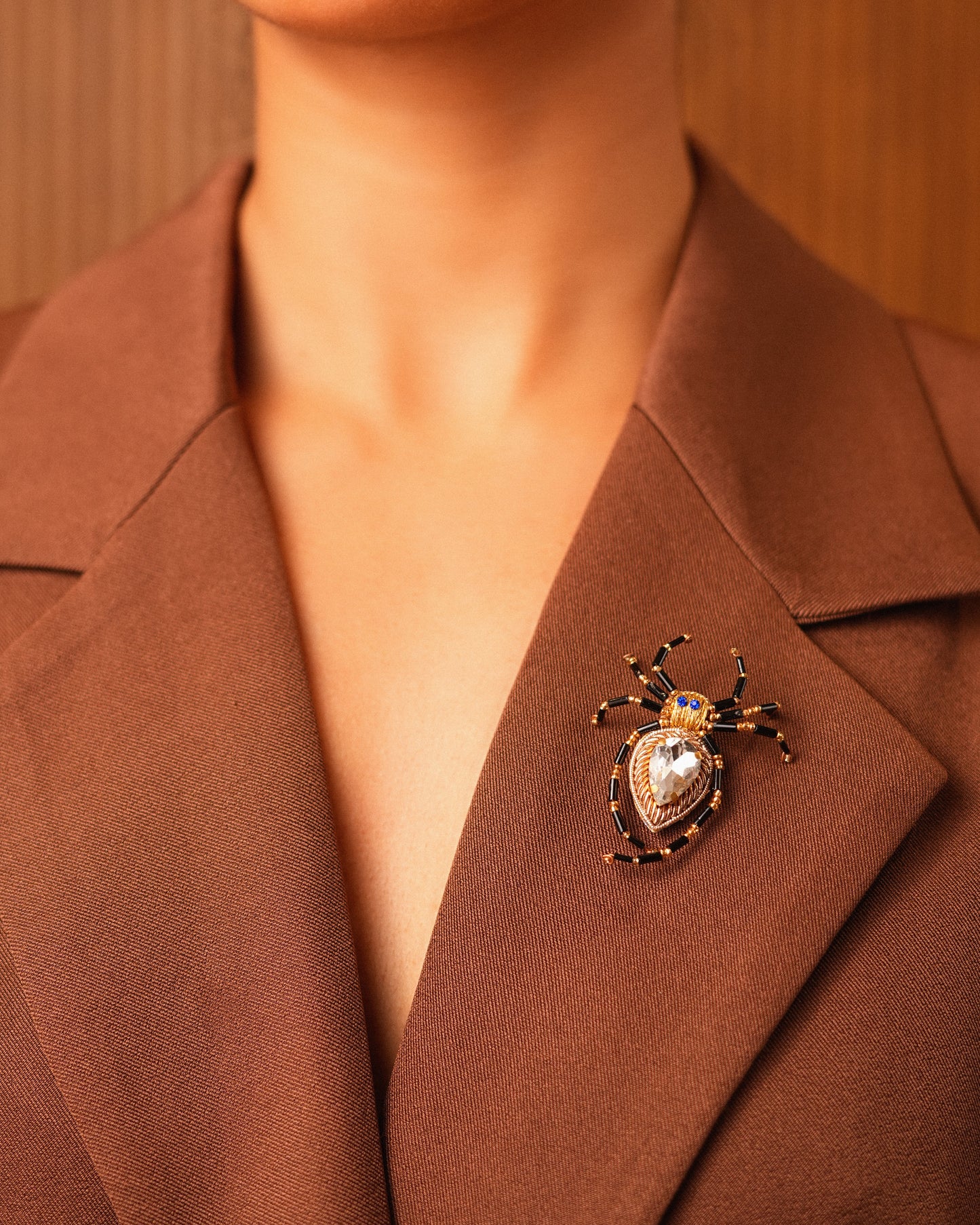 Spider Brooch - Blue