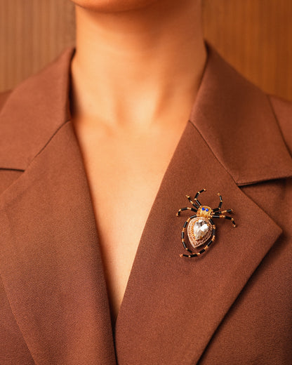 Spider Brooch - Blue