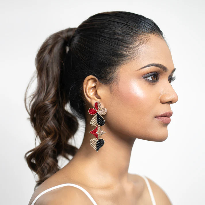 Dual Tone Drop Earrings - Reynara Jewelry | Queen Jewelry