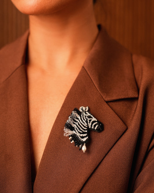 Zebra Brooch