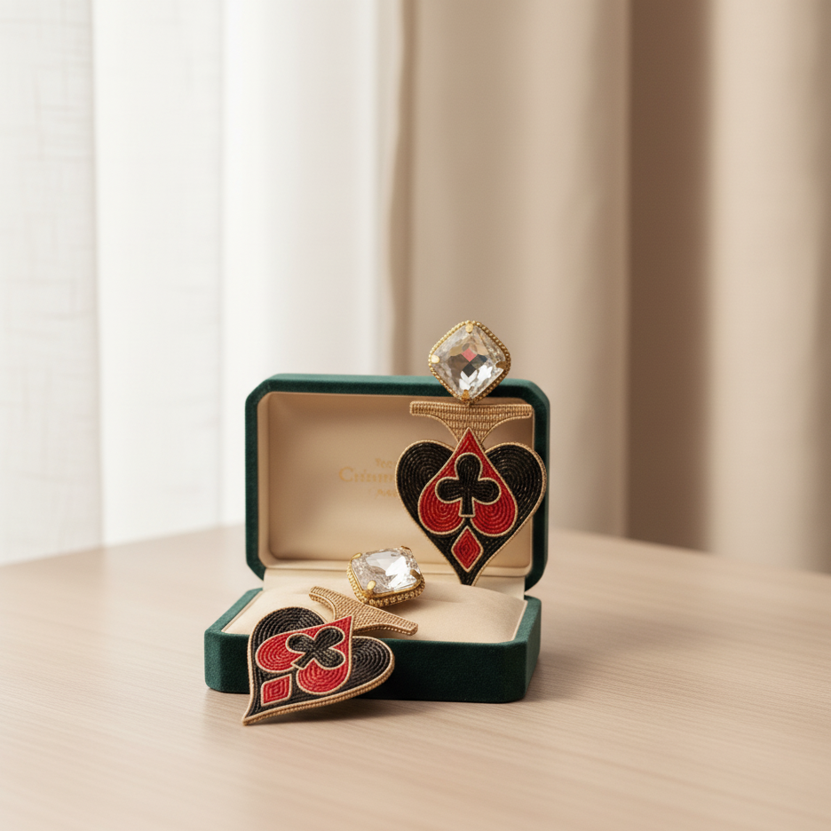 Pendientes con palos de cartas 