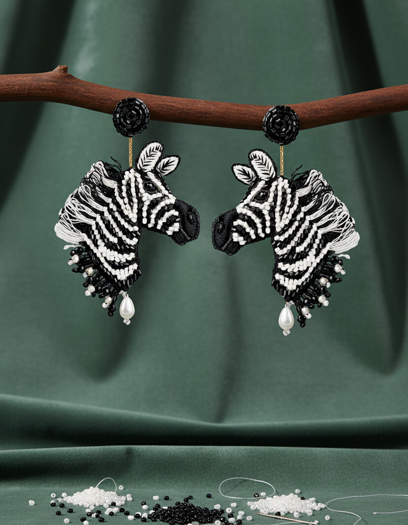 Zebra Earrings