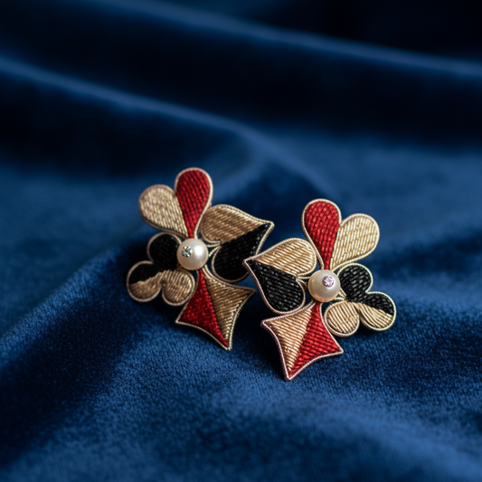 Dual Tone Pearl Earrings