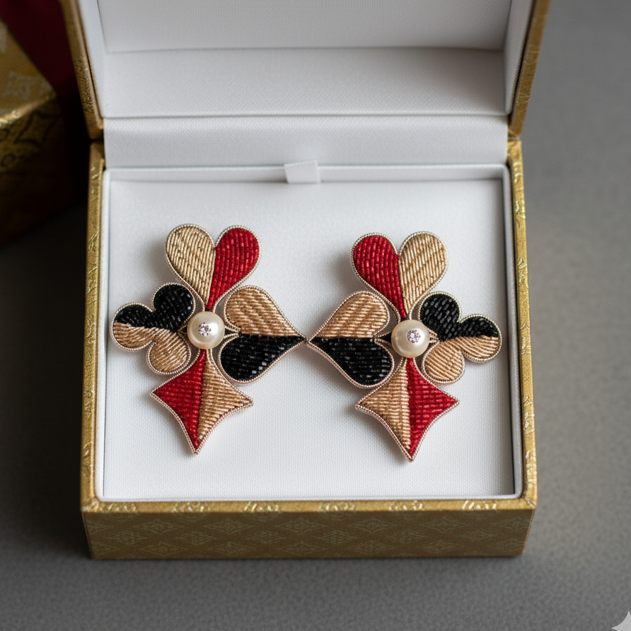 Dual Tone Pearl Earrings