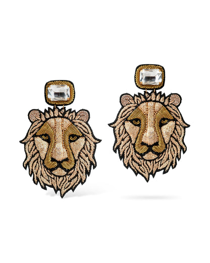 Lion Earrings - Reynara Jewelry | Queen Jewelry