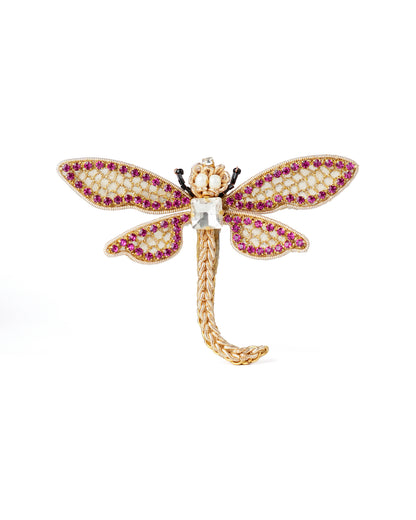 Dragonfly Brooch - Pink