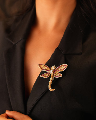 Dragonfly Brooch - Pink